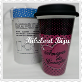 Copo porcelana tampa silicone