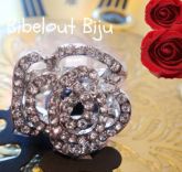 anel prata metal Rosa Maxi